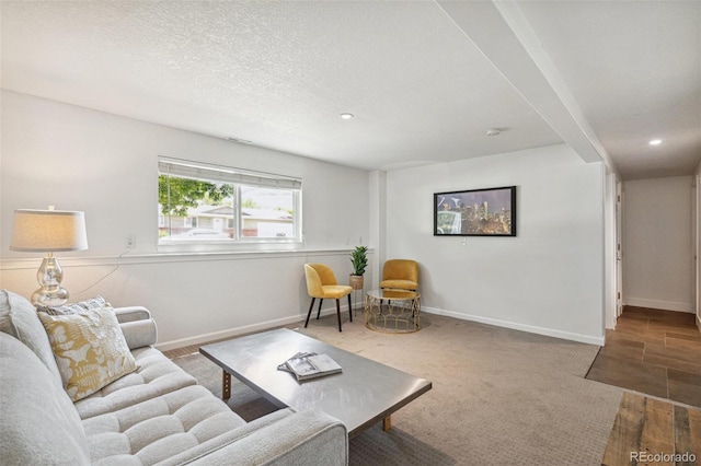 18355 W 59th Dr, Golden, CO 80403 - living area featuring recessed lighting and a textured ceiling