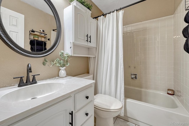 1572 W Long Ave, Littleton, CO 80120 - bathroom featuring vanity and shower / bathtub combination with curtain