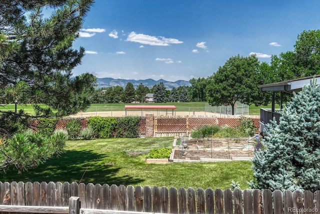 1572 W Long Ave, Littleton, CO 80120 - view of yard with a vegetable garden and a mountain view