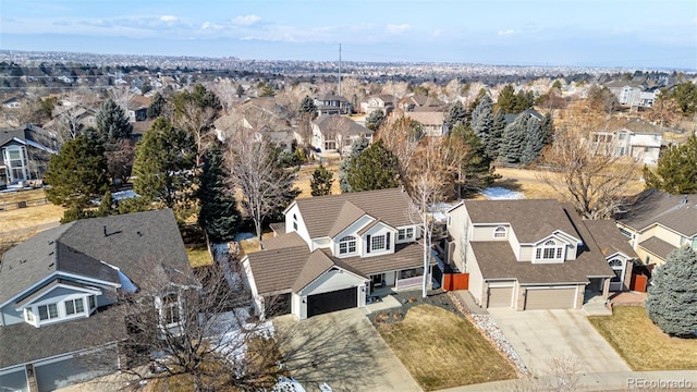 drone / aerial view featuring a residential view