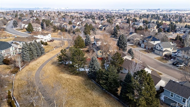 bird's eye view with a residential view