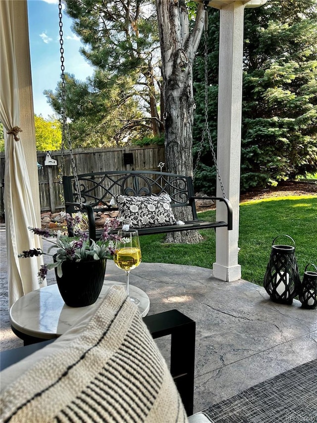 view of patio with fence