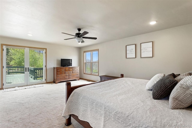 116 County Road 414, Granby, CO 80446 - carpeted bedroom featuring access to outside, ceiling fan, and recessed lighting