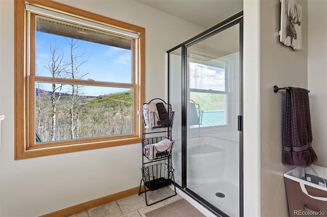 116 County Road 414, Granby, CO 80446 - bathroom featuring a stall shower and tile patterned floors