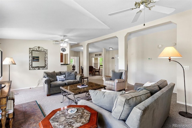 116 County Road 414, Granby, CO 80446 - carpeted living area featuring a ceiling fan