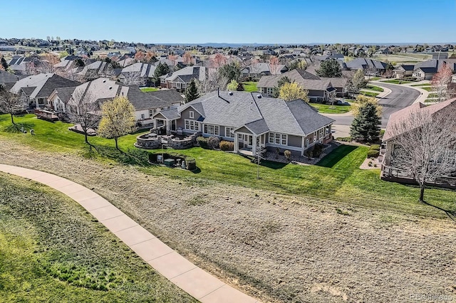 drone / aerial view with a residential view