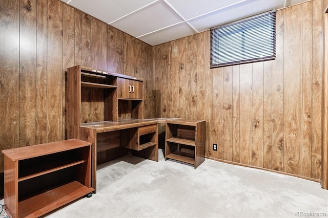 7129 S Marshall St, Littleton, CO 80128 - unfurnished office featuring wooden walls and carpet floors