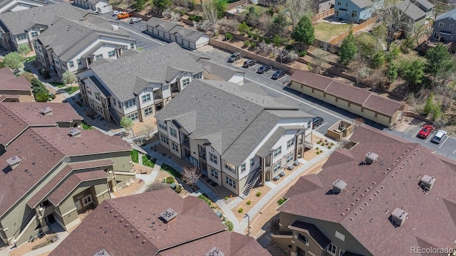 drone / aerial view with a residential view
