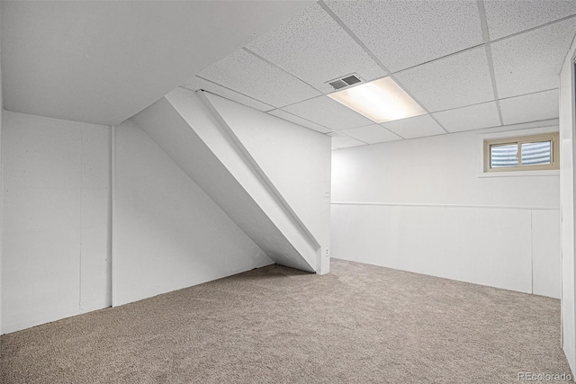 5210 Garrison St Unit 2, Arvada, CO 80002 - below grade area featuring carpet flooring and a paneled ceiling