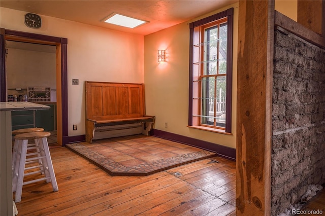 hallway featuring light wood-type flooring