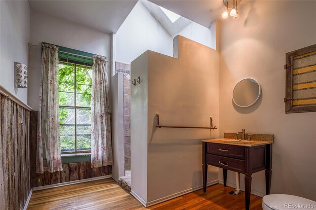 interior space with light hardwood / wood-style floors and sink