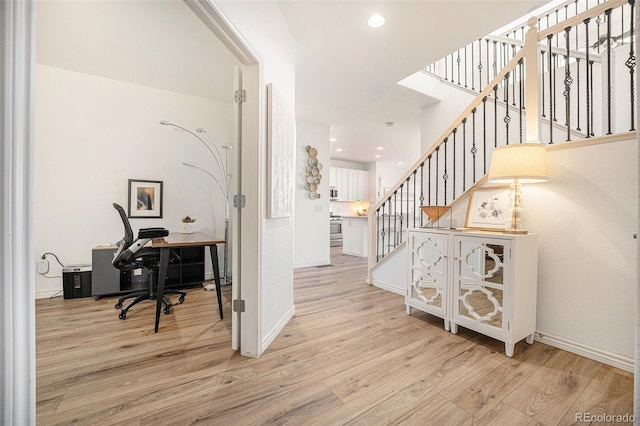 entryway featuring light wood-type flooring