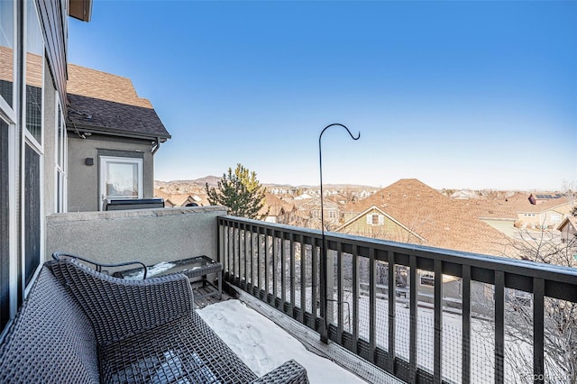 balcony with a mountain view