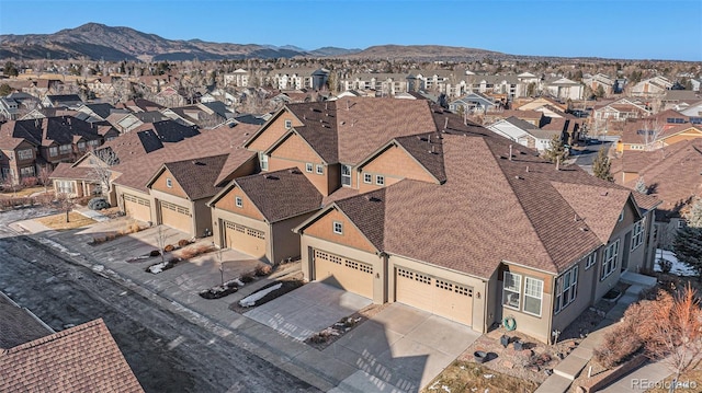 bird's eye view with a mountain view