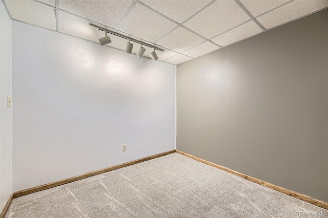 7721 S Curtice Way Unit B, Littleton, CO 80120 - spare room featuring carpet flooring, a drop ceiling, and rail lighting