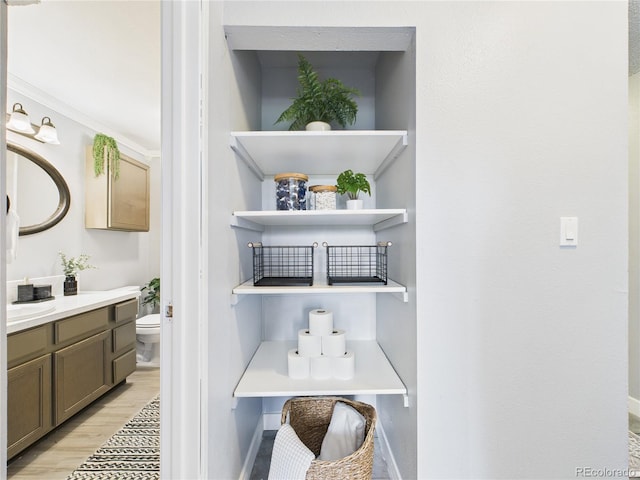 190 E Highline Cir Unit 302, Centennial, CO 80122 - detailed view of wood finished floors and baseboards