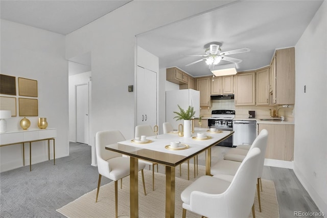 9655 E Center Ave Unit 9D, Denver, CO 80247 - dining area with ceiling fan and baseboards