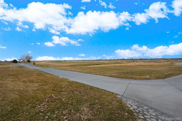 view of road with a rural view