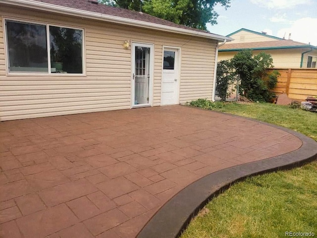 view of patio / terrace with fence