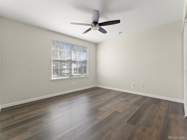 16986 E Piedmont Dr Unit A, Aurora, CO 80015 - empty room with a ceiling fan and dark wood finished floors