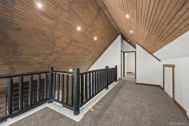 46 Silver Creek Rd, Idaho Springs, CO 80452 - bonus room featuring recessed lighting, vaulted ceiling, carpet flooring, and wooden ceiling