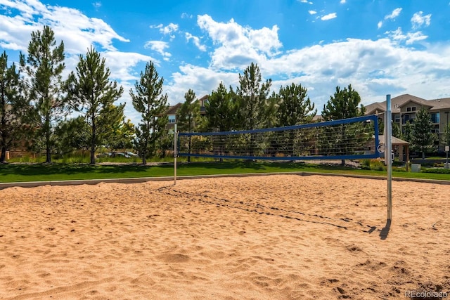 view of community featuring volleyball court