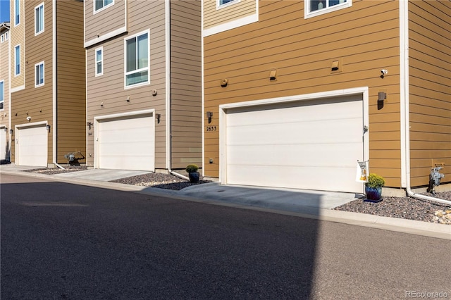 garage with wood walls