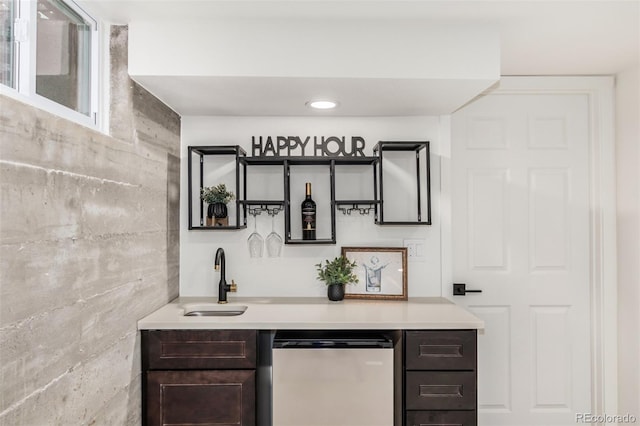 1948 S Zenobia St, Denver, CO 80219 - indoor wet bar with stainless steel dishwasher