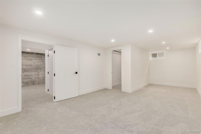 1948 S Zenobia St, Denver, CO 80219 - finished below grade area featuring light colored carpet and recessed lighting