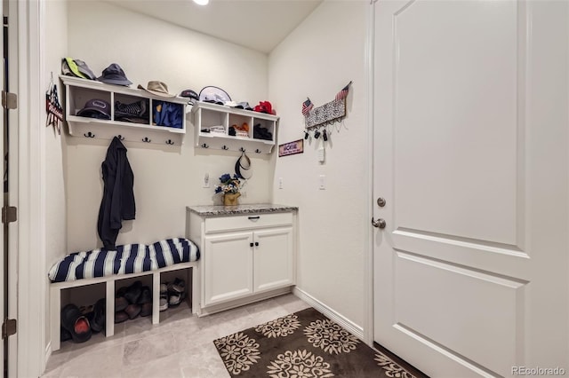 15211 Quince St, Thornton, CO 80602 - mudroom featuring light tile patterned flooring and baseboards