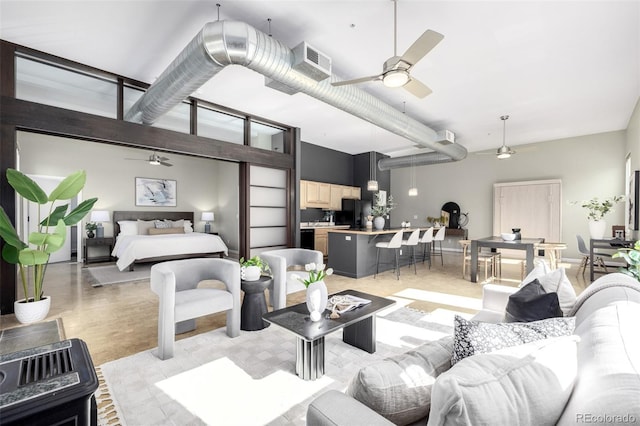 2501 15th St Unit 2C, Denver, CO 80211 - living room featuring ceiling fan
