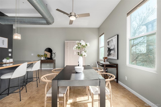 2501 15th St Unit 2C, Denver, CO 80211 - dining space with ceiling fan and an office area