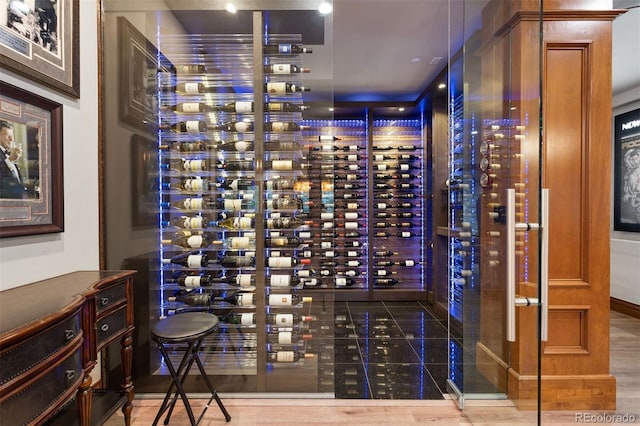 wine cellar featuring electric panel