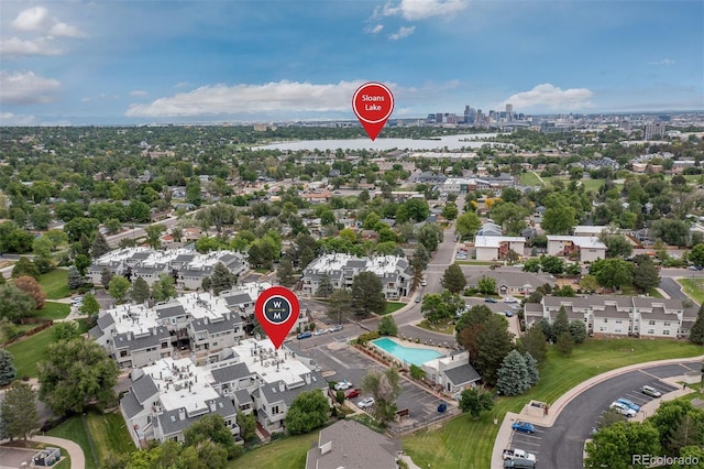 1820 Newland Ct Unit 310, Lakewood, CO 80214 - drone / aerial view of a pool