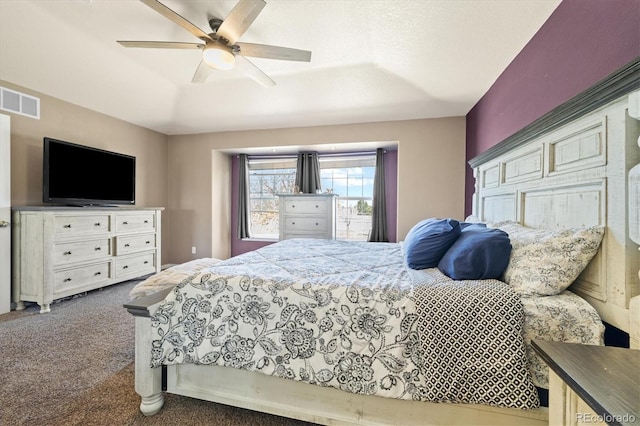 56330 E 37th Ct, Strasburg, CO 80136 - bedroom featuring a ceiling fan, visible vents, and carpet