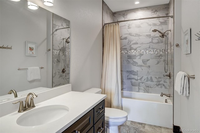 701 Saddle Ridge Cir, Granby, CO 80446 - full bathroom featuring toilet, vanity, and shower / bath combo with shower curtain