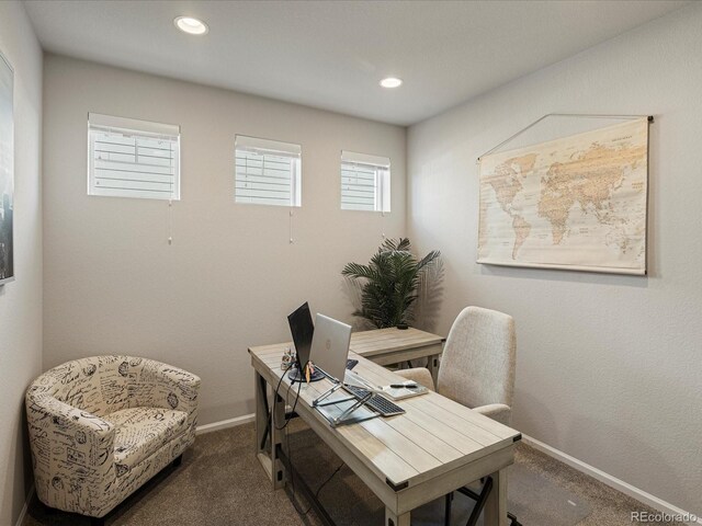 27110 E Fremont Pl, Aurora, CO 80016 - carpeted office featuring baseboards and recessed lighting