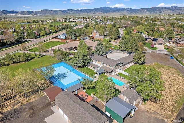 aerial view featuring a mountain view