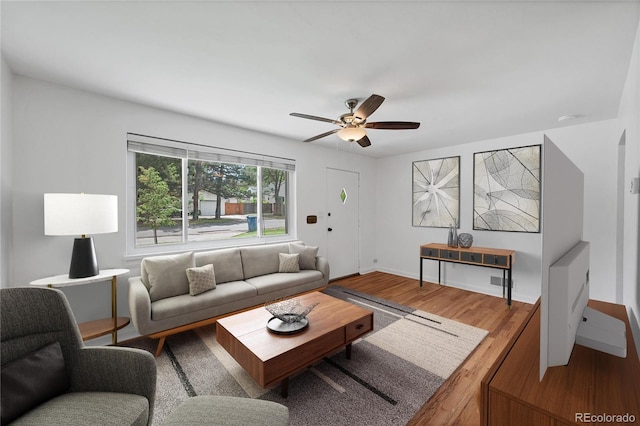 6765 W 33rd Ave, Wheat Ridge, CO 80033 - living room with wood finished floors and ceiling fan