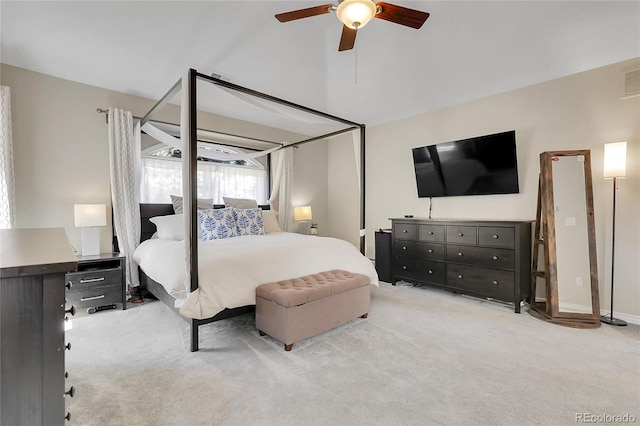 7472 S Utica St, Littleton, CO 80128 - bedroom featuring carpet floors, a ceiling fan, and lofted ceiling