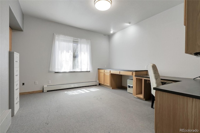 7472 S Utica St, Littleton, CO 80128 - unfurnished office with baseboard heating and light carpet