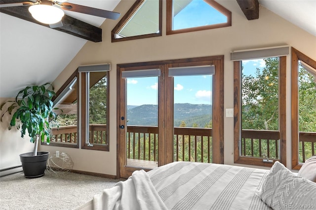 32462 Lodgepole Dr, Evergreen, CO 80439 - carpeted bedroom with access to exterior and a mountain view