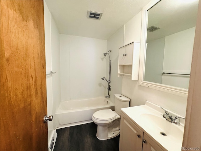 6040 W Elmhurst Dr, Littleton, CO 80128 - full bathroom with vanity,  shower combination, and wood finished floors