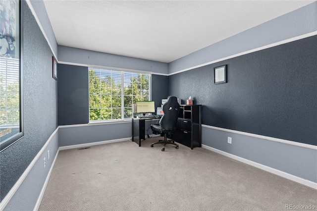 16896 E Maplewood Dr, Aurora, CO 80016 - office area featuring a textured wall and carpet flooring