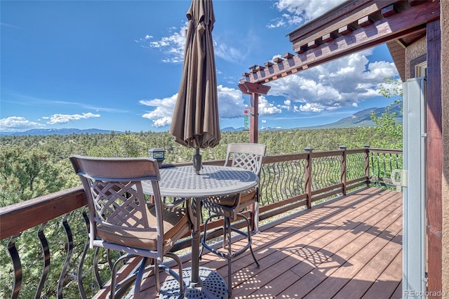12850 County Road 261k, Nathrop, CO 81236 - wooden terrace featuring a mountain view