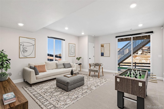 view of carpeted living room