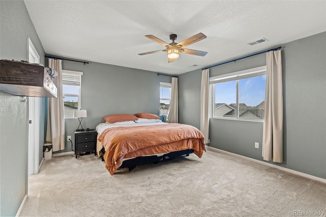 1228 Argali Dr, Severance, CO 80550 - bedroom featuring multiple windows, light carpet, baseboards, and a textured ceiling