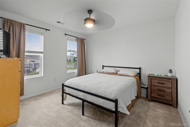 1228 Argali Dr, Severance, CO 80550 - bedroom featuring light colored carpet, baseboards, and a ceiling fan