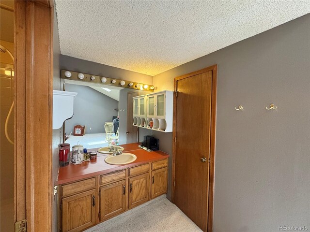971 S Evanston Cir, Aurora, CO 80012 - bathroom featuring a textured ceiling and vanity