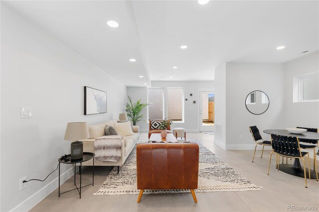 3725 N Franklin St, Denver, CO 80205 - living area with baseboards and recessed lighting